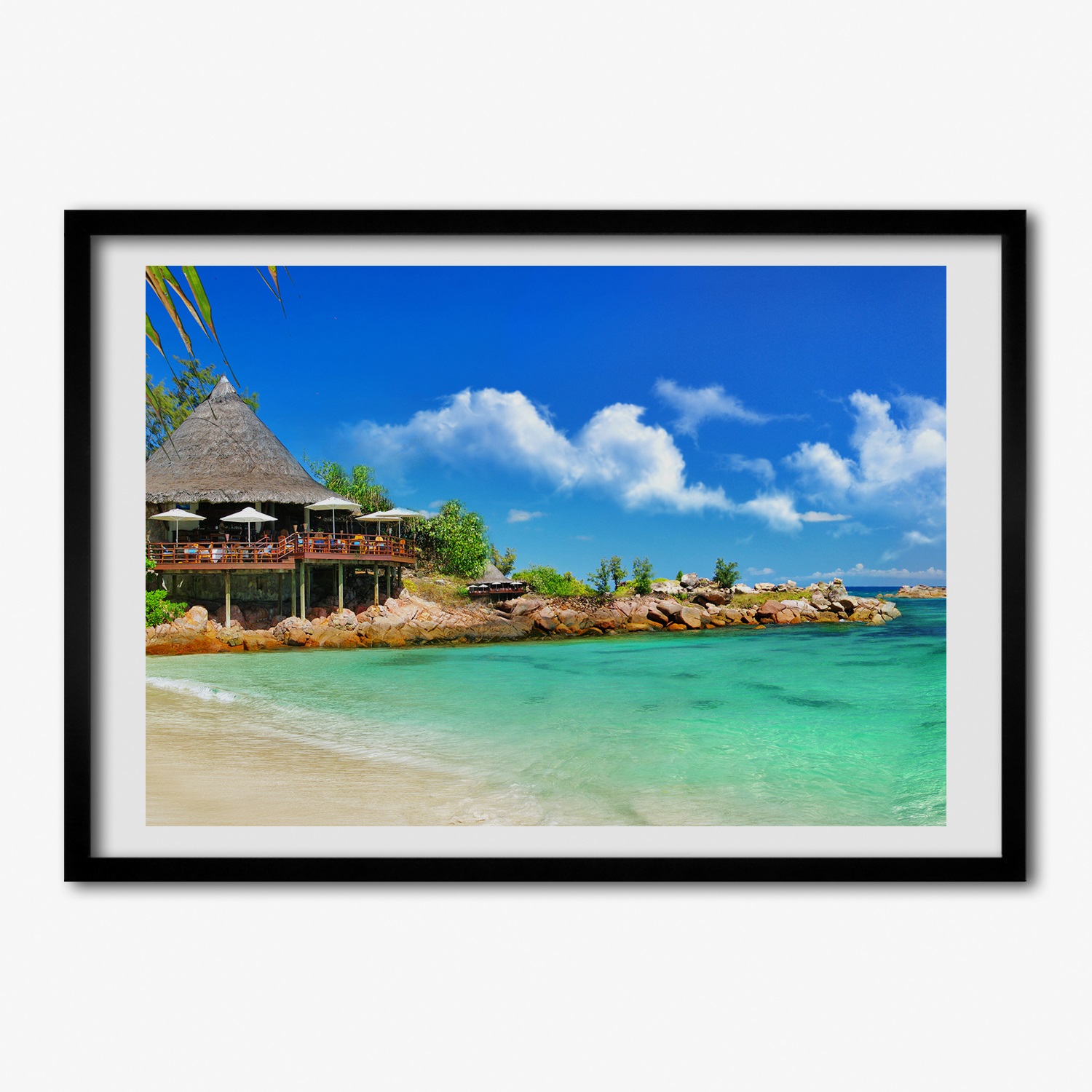 Cadre Photo MDF 100x70cm Dunes Bord De Mer - Déco Murale Moderne Vert