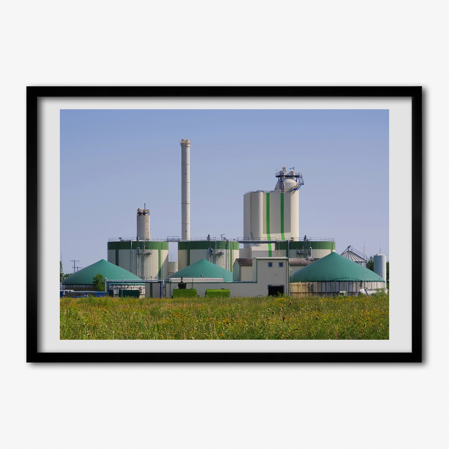 Tulup Bild MDF-gerahmte Wand-Dekor 100x70cm Biogasanlage
