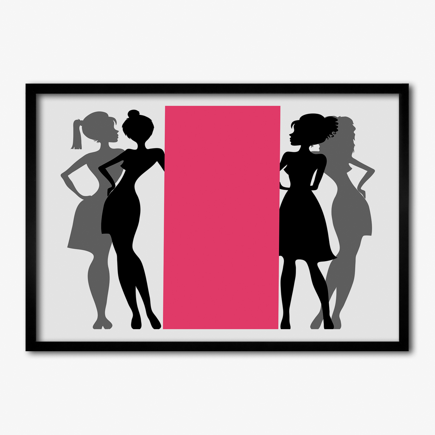 Tulup Bild MDF-gerahmte Wand-Dekor 70x50cm Bild Zimmer Silhouetten von Frauen