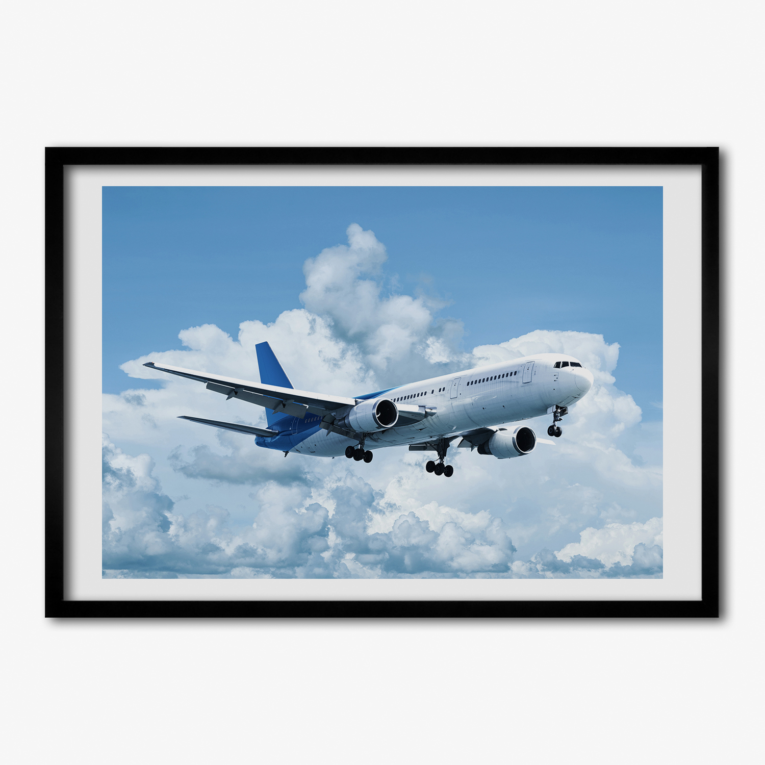Tulup Bild MDF-gerahmte Wand-Dekor 70x50cm Bild Zimmer Flugzeug im Himmel
