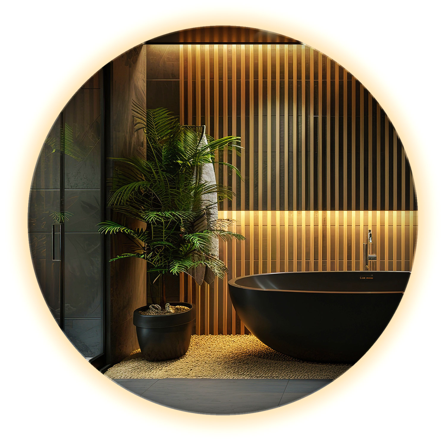 Okrągłe lustro Wallfluent LED w trzech kolorach