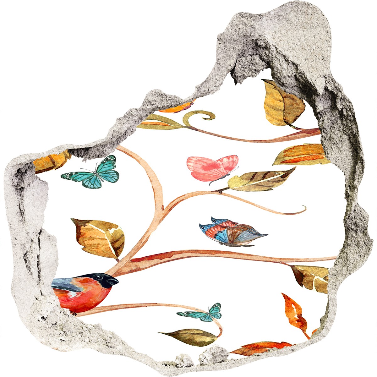 Wandtattoo Wandbild Kinderzimmer Sticker 3D Deko Vögel und Schmetterlinge 