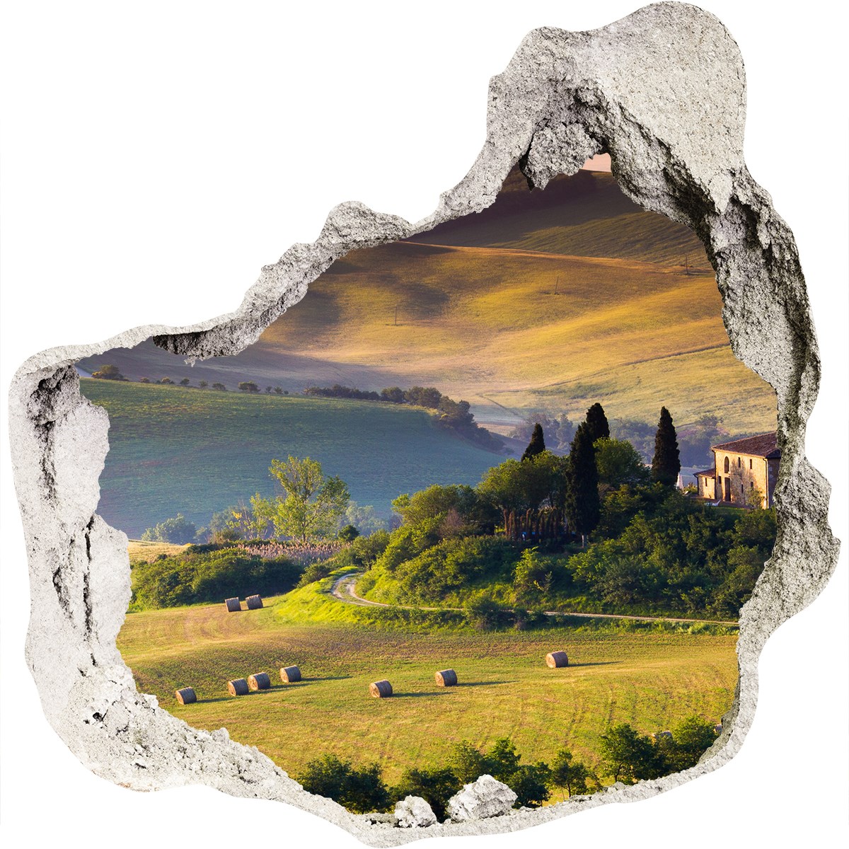 3D Wandabziehbild Aufkleber Wandaufkleber Poster 100x100 cm Toskana Italien 