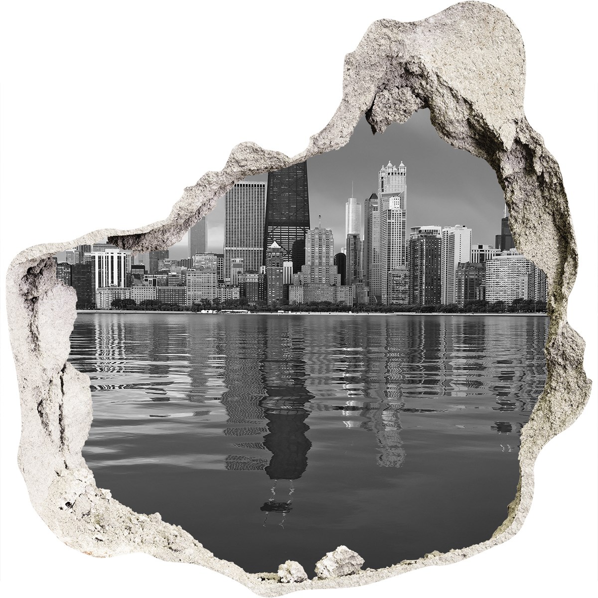 Chicago Motive 125x125 cm Aufkleber Wandsticker Wandtattoo Klebefolie Poster