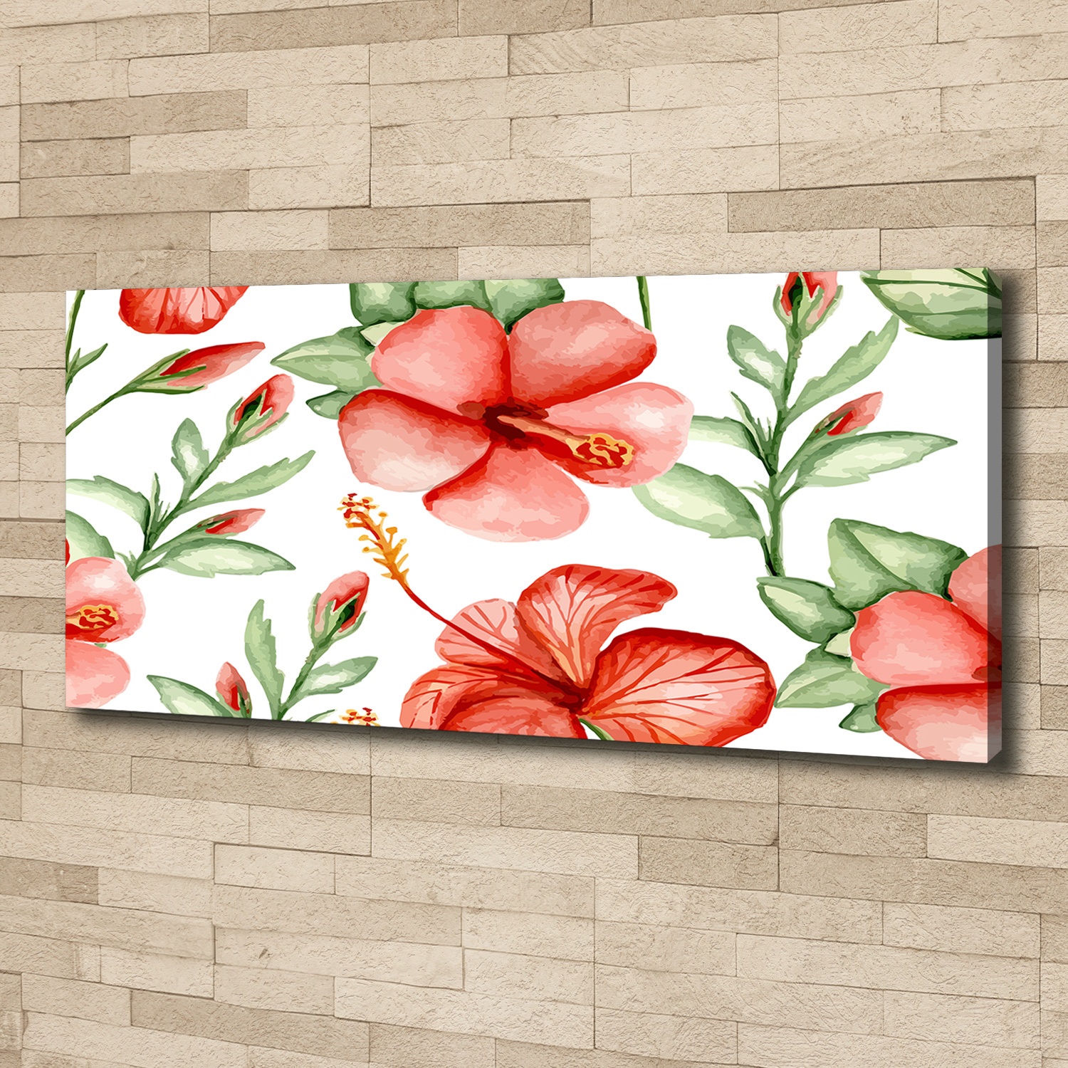 Cuadros Modernos Para el Salón Dormitorio Comedor 125x50 Flores tropicales