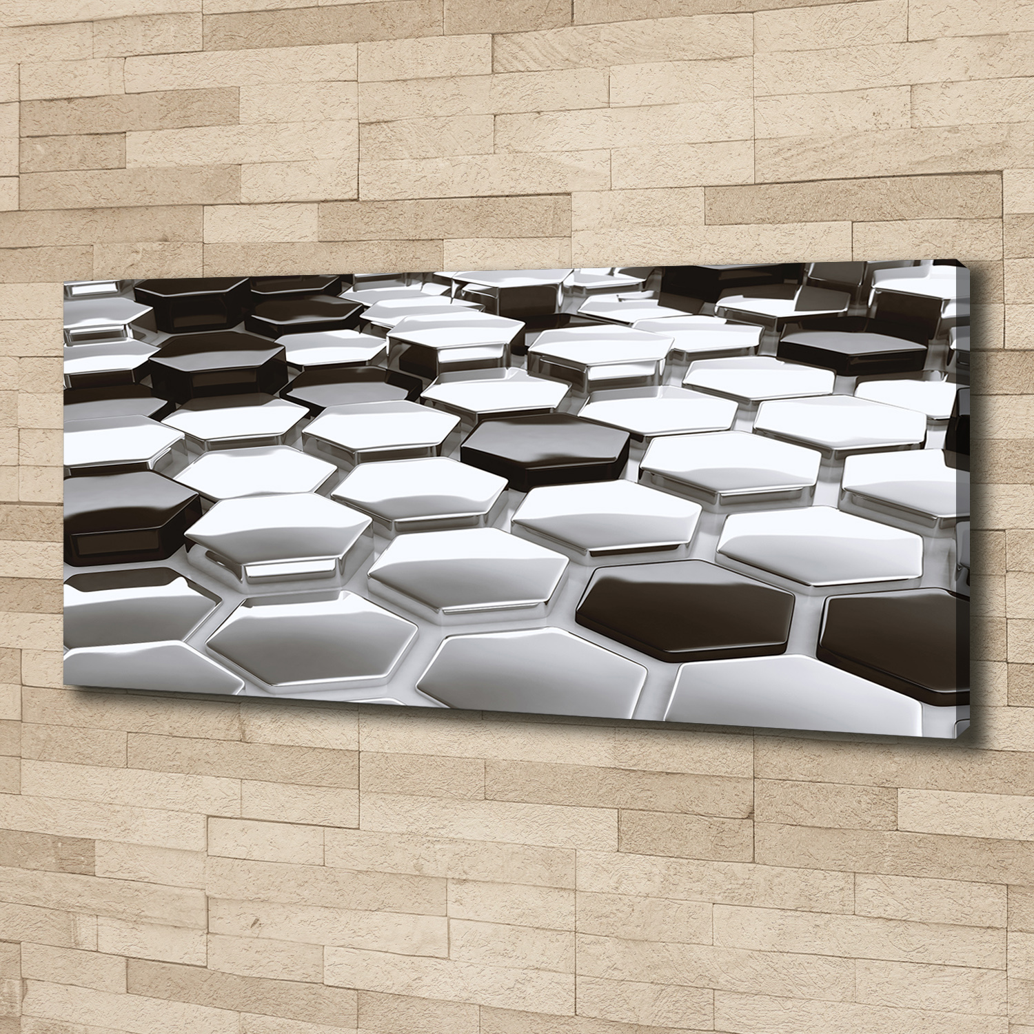 Pintura de La Pared Para Salón Decoración del Hogar 125x50 Abstracción 3D