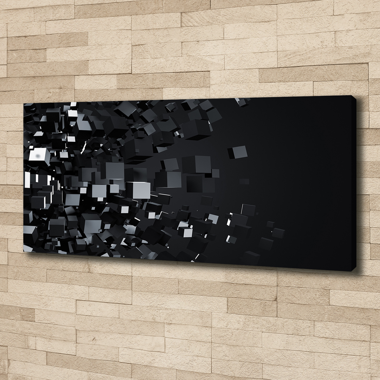 Pintura de La Pared Para Salón Decoración del Hogar 125x50 Abstracción 3D