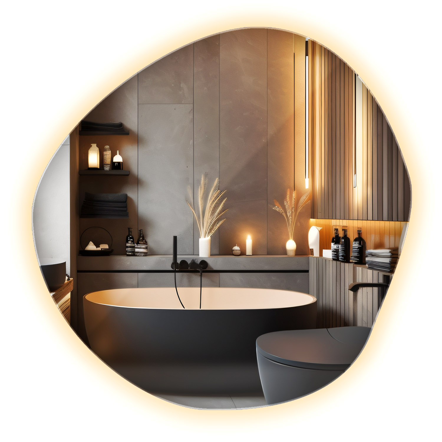 Lustro WallFluent z organicznym kształtem LED