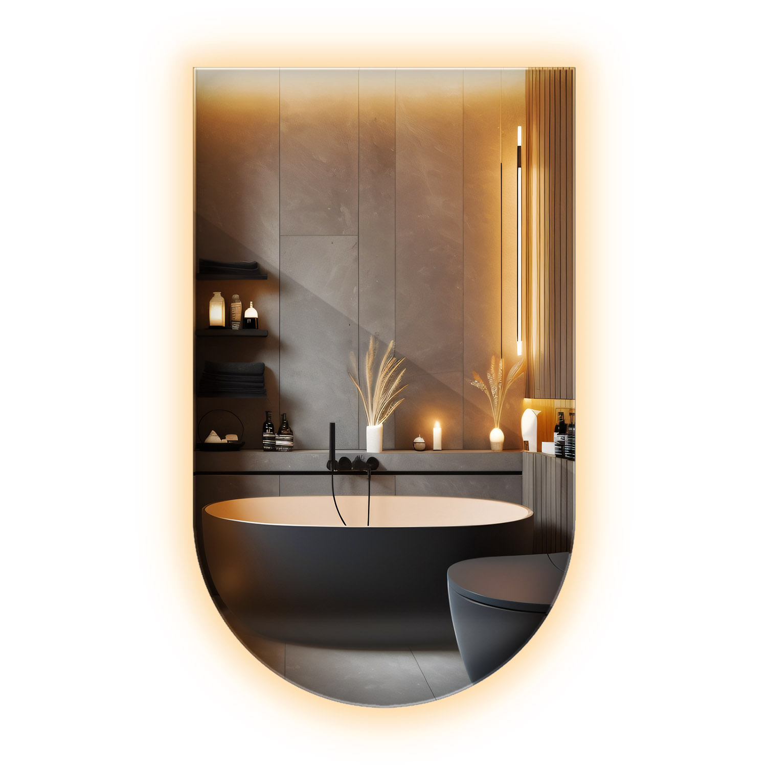 Lustro LED owal ścięty - miniatura