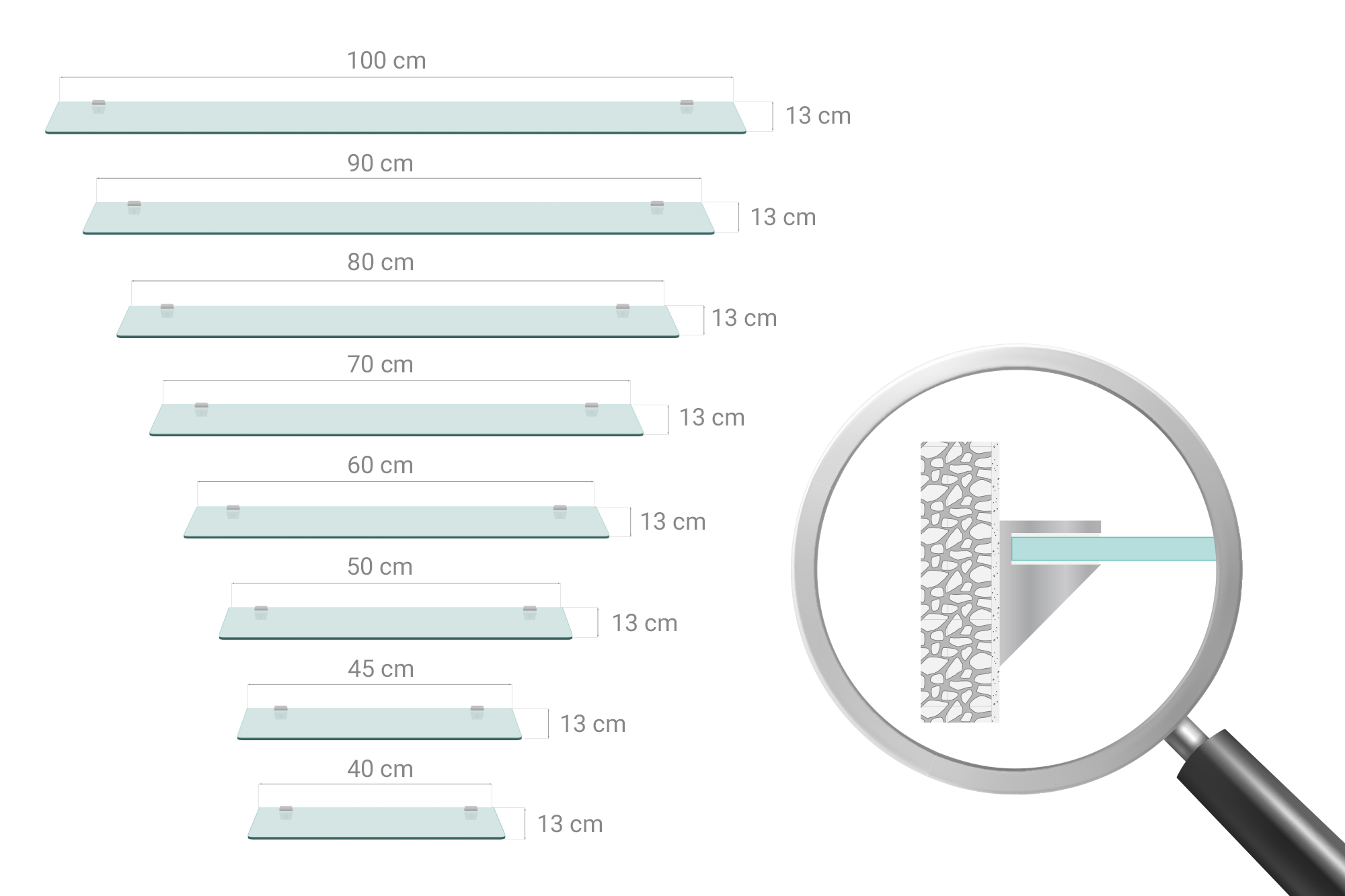 Szklana półka Tulup – wizualizacja 4