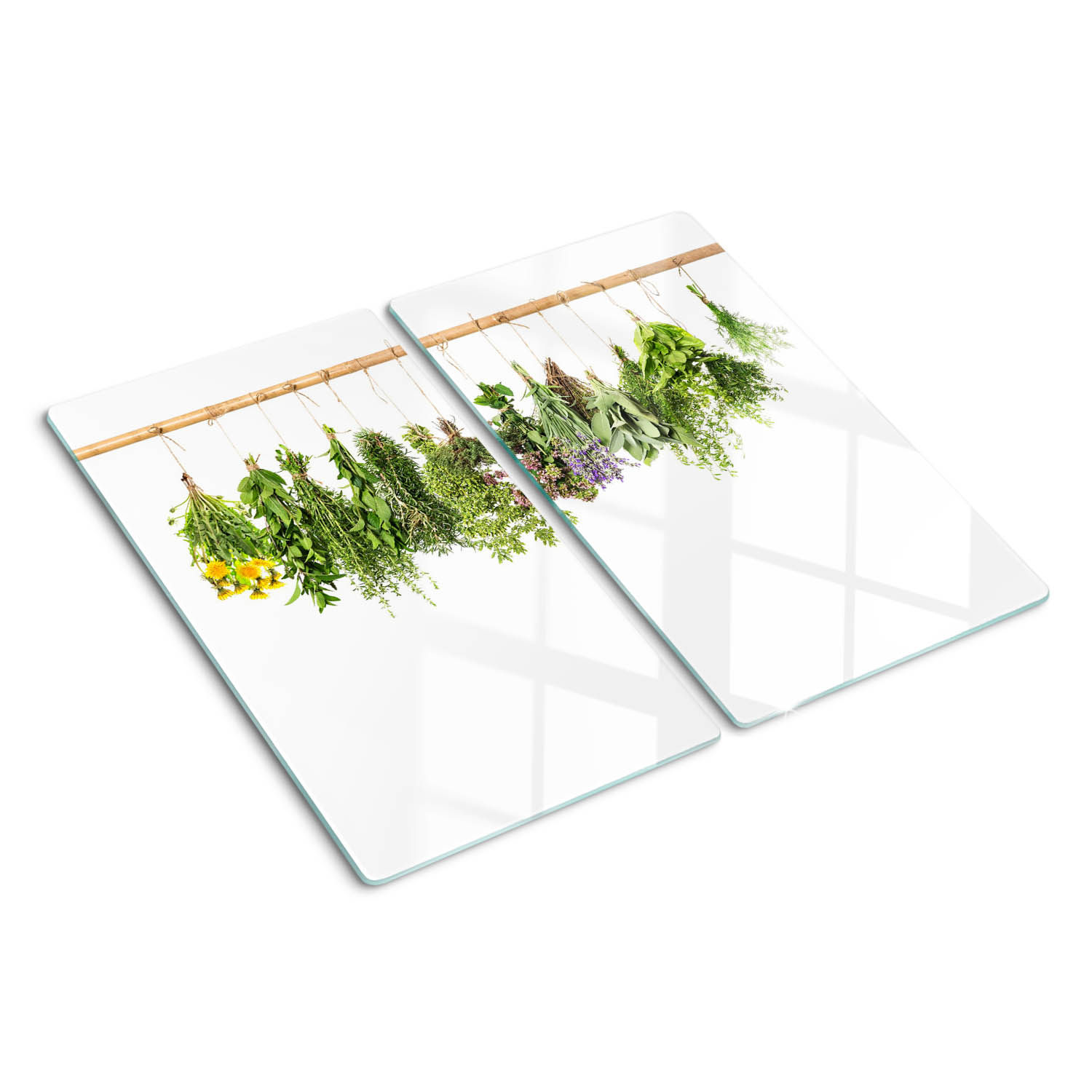 Tagliere In Vetro Temperato Tulup 30x52 Cm Con Stampa Di Erbe Aromatiche - Proteggi Piano Cottura O Usalo Come Alzatina - 4