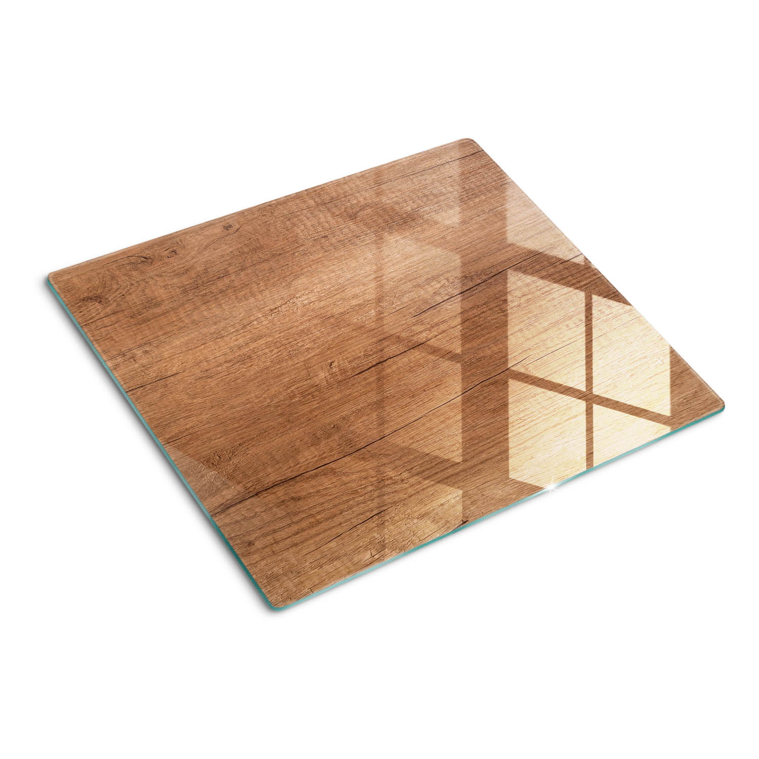 Tulup Planche De Cuisine En Verre 60x52 - Fond De Feuille D'or