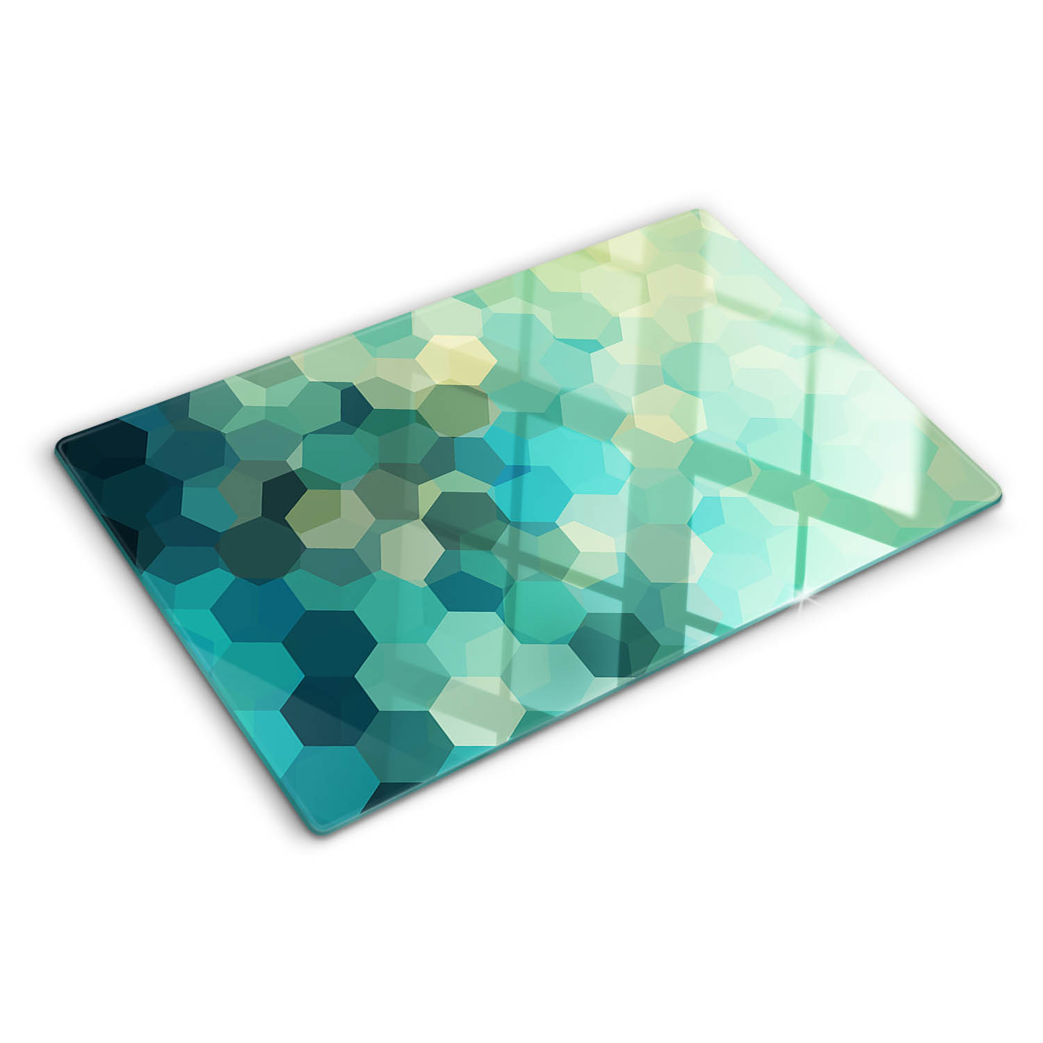 Tulup Planche De Cuisine En Verre 80x52 - Fond De Feuille D'or