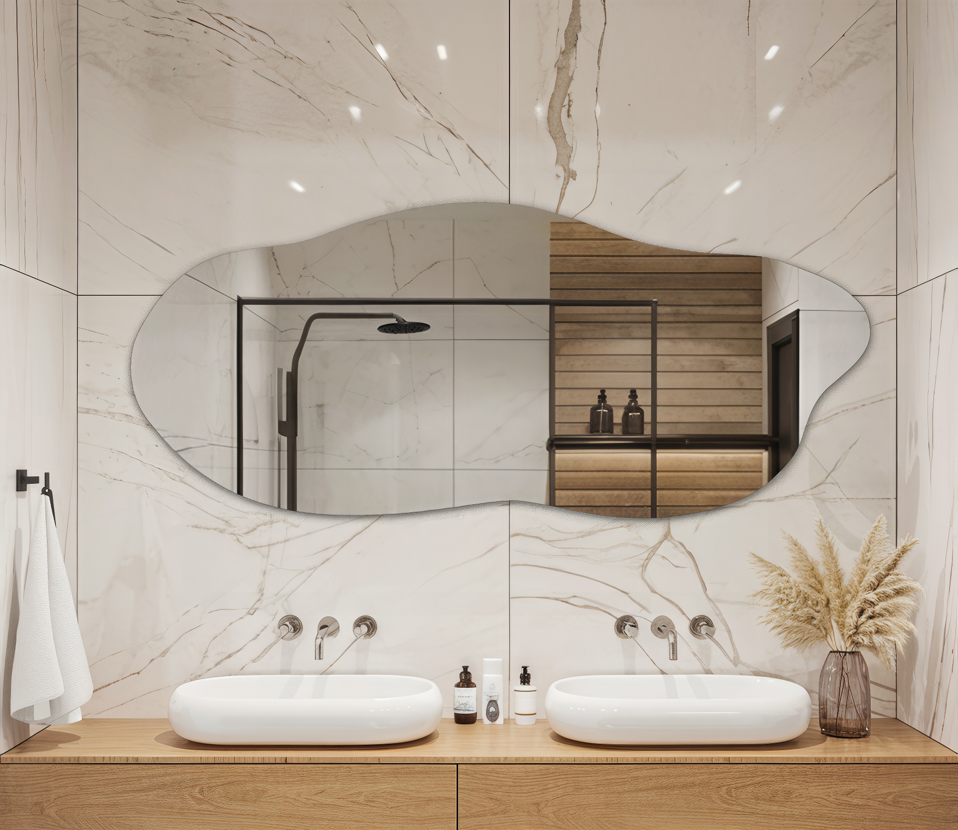 Stylowa łazienka z lustrem Barbapapa