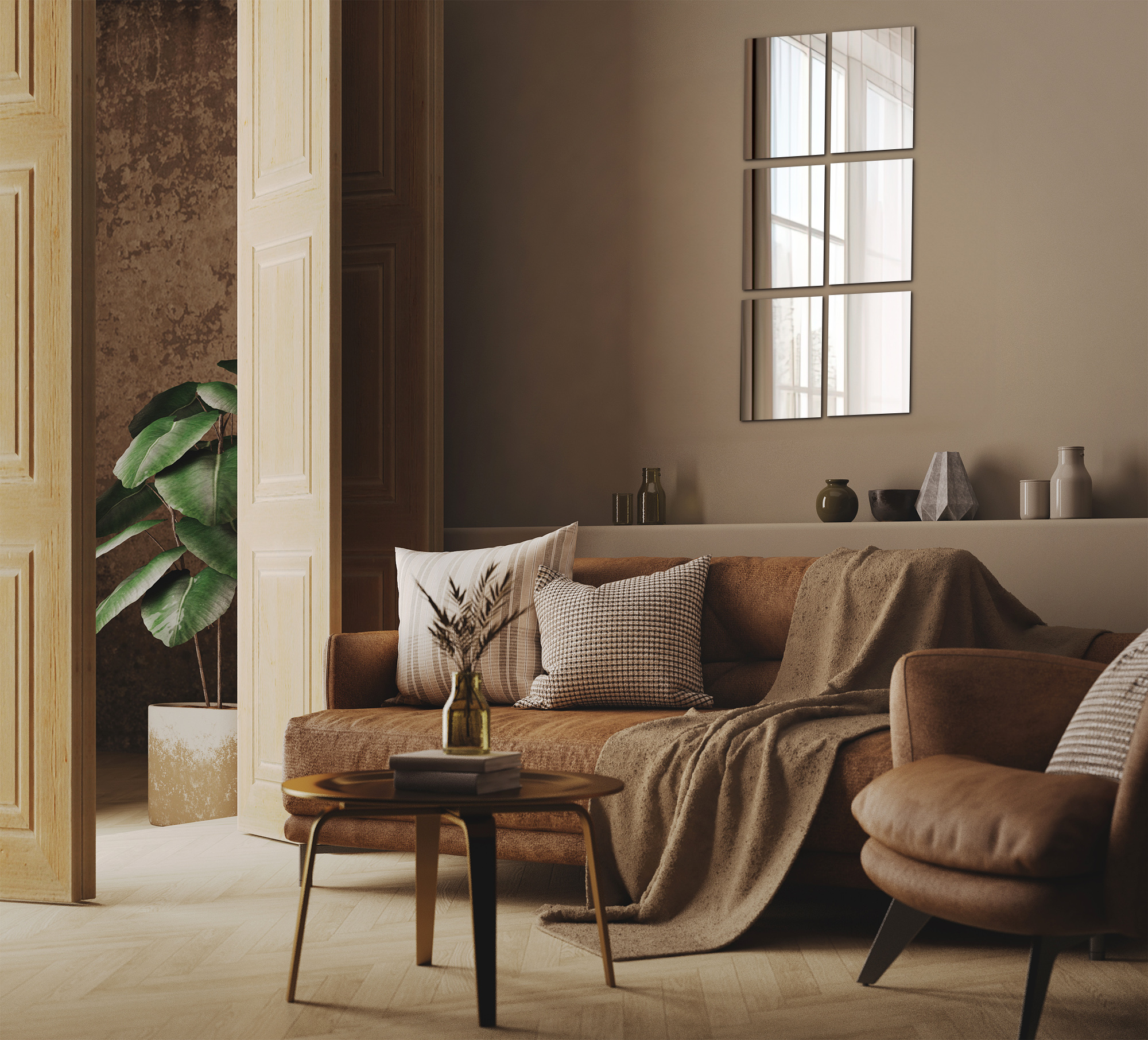 Płytki lustrzane - aranżacja sypialni