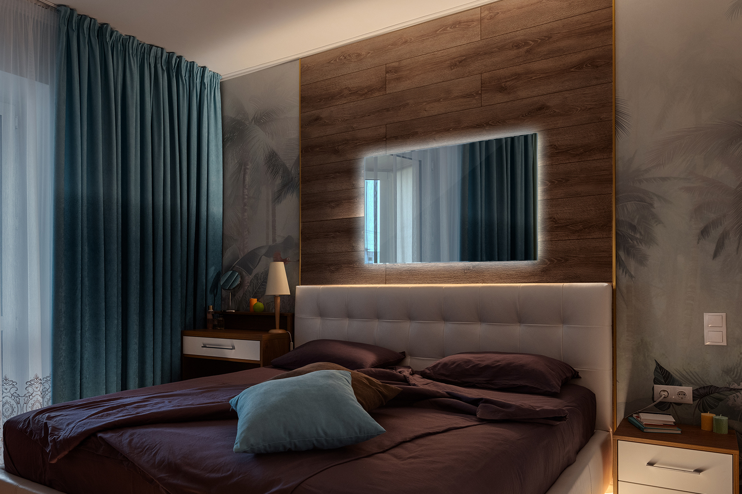 Lustro LED - zimne światło