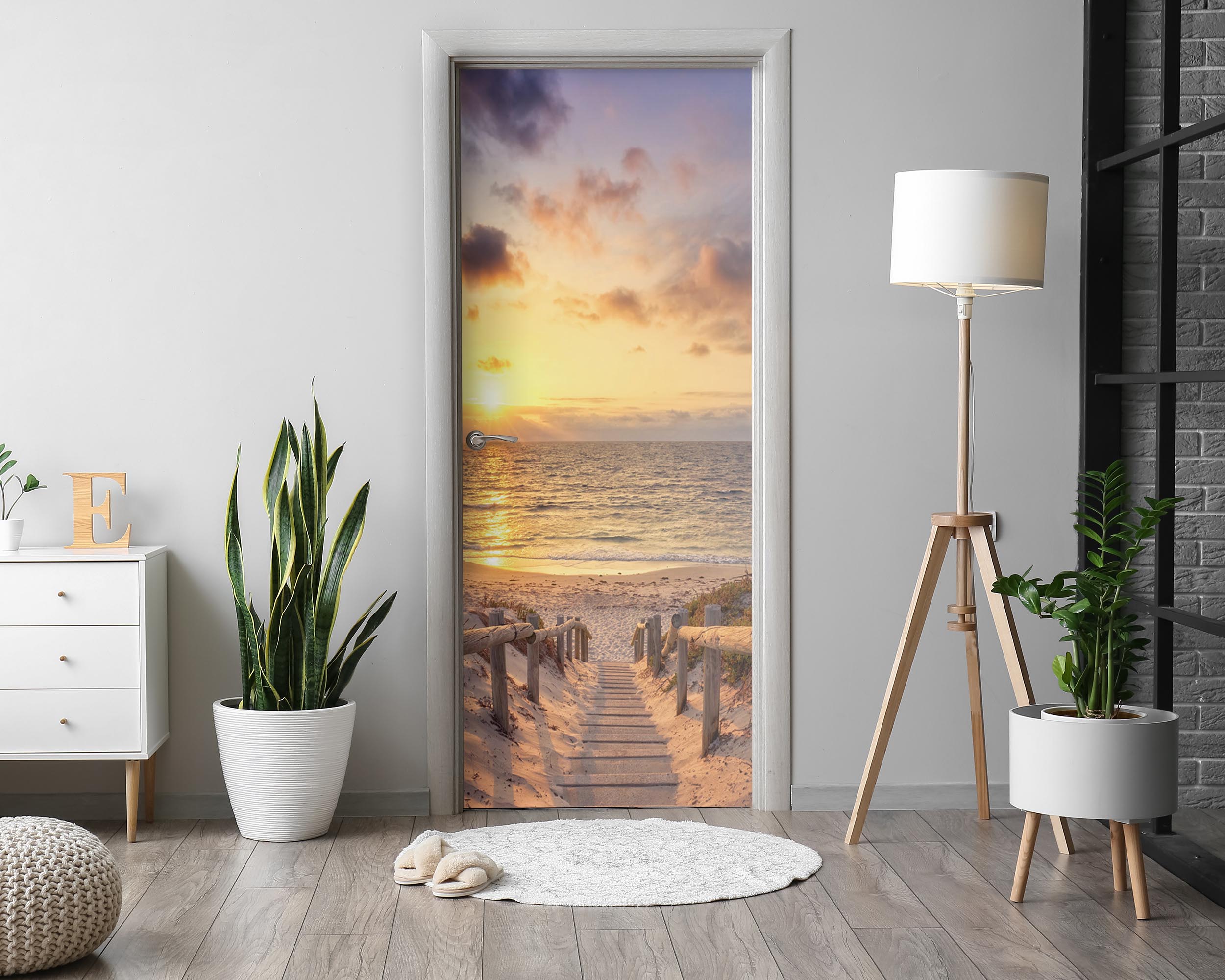 Naklejka na drzwi Drewniana ściana