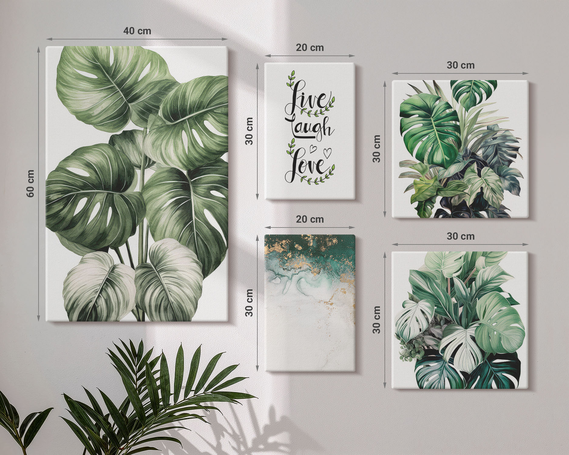 Zestaw 5 obrazów 30x30 20x30 40x60